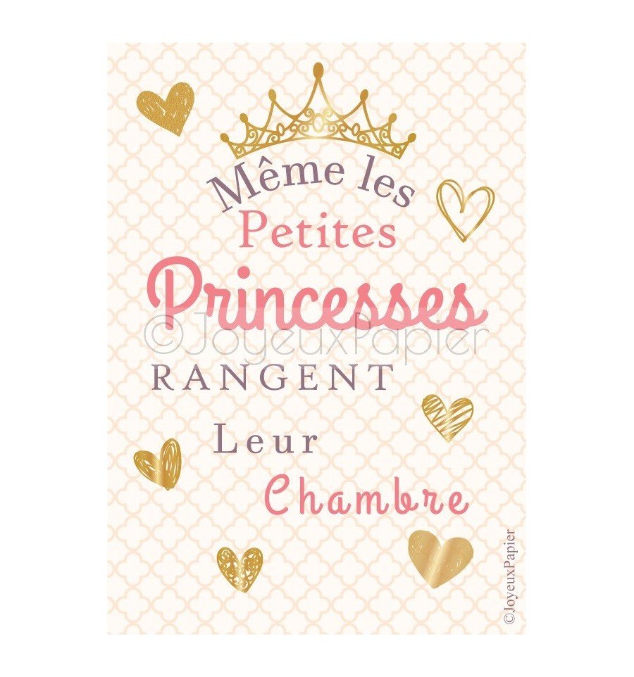 Affiche même les princesses rangent leur chambre