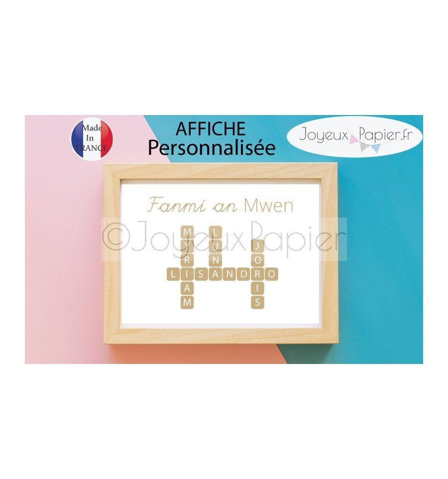 Affiche scrabble la famille du bonheur