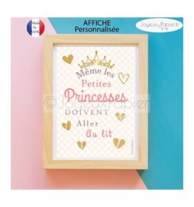 Affiche même les princesses doivent aller au lit