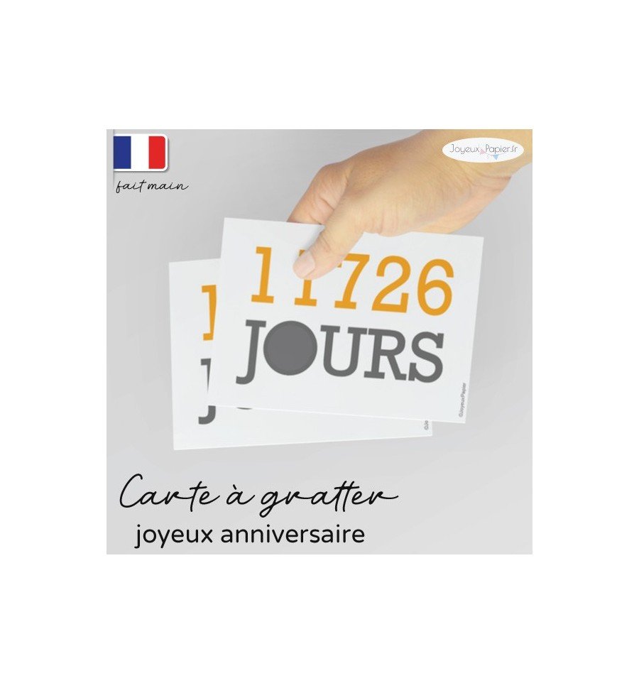 Carte à gratter anniversaire compteur de jours