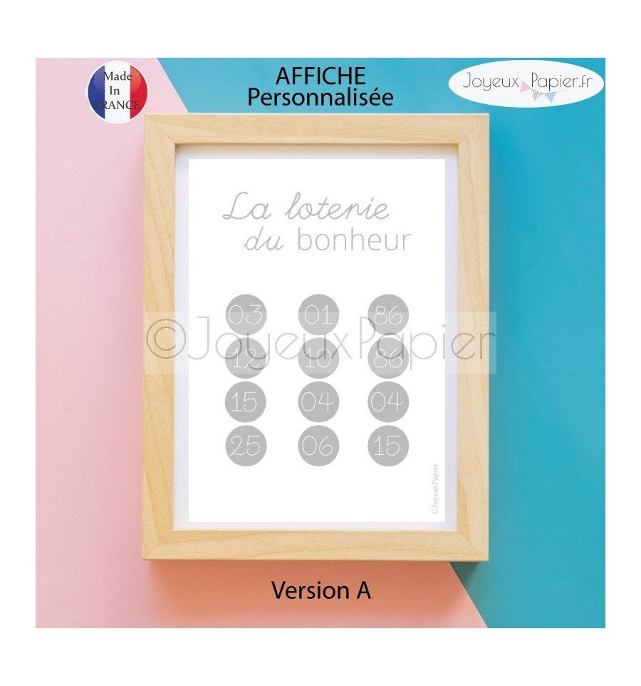 Affiche personnalisée la loterie du bonheur