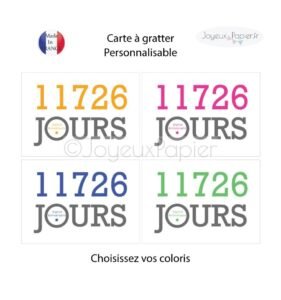 Carte à gratter anniversaire compteur de jours