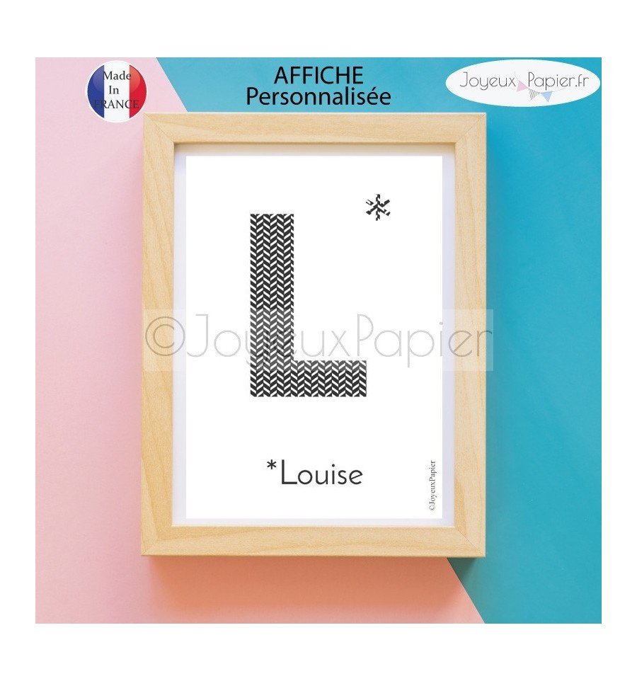 poster initial prenom personnalisé