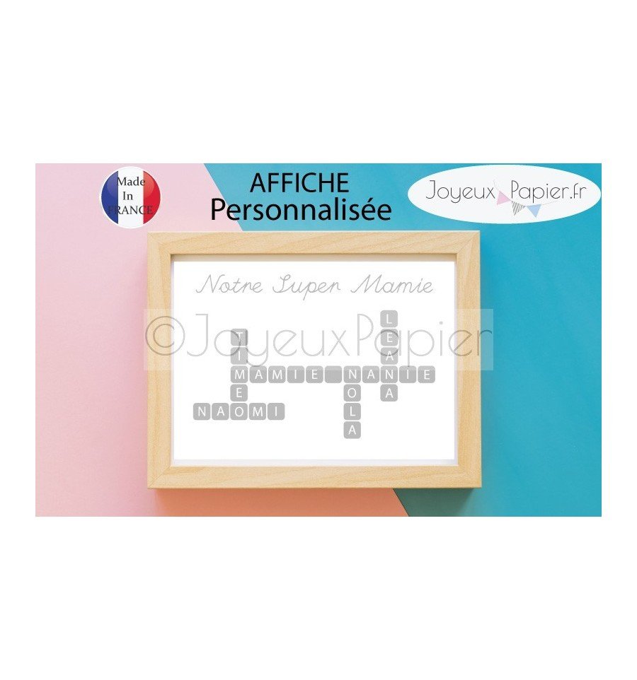 Affiche scrabble super mamie