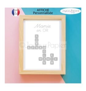 Affiche scrabble mamie en or