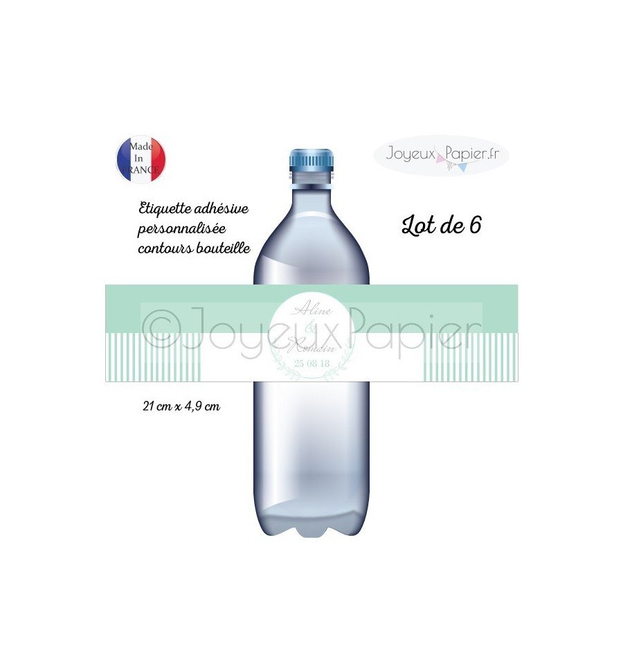 6 Etiquettes bouteille laurier plusieurs coloris