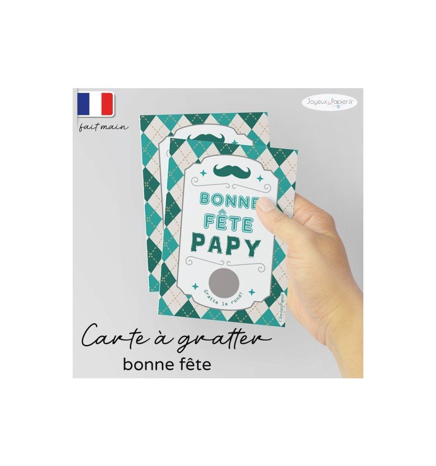 Carte à gratter bonne fête papy