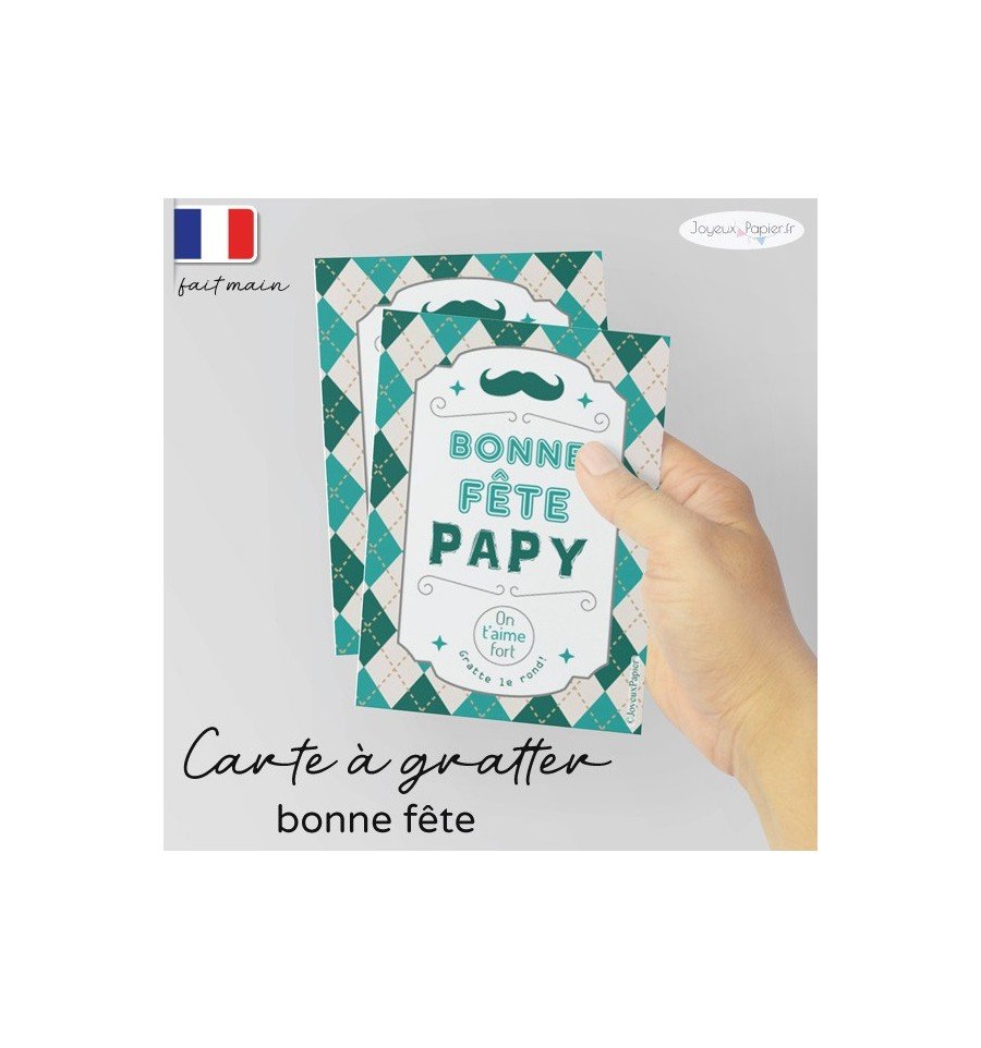 Carte à gratter bonne fête papy