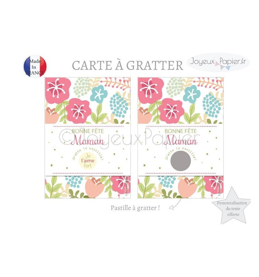 Carte à gratter bonne fête maman