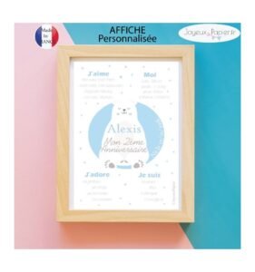 Affiche deuxième anniversaire ours garçon