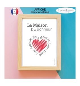 Affiche personnalisée famille la maisondu bonheur