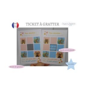 Ticket carte à gratter annonce sexe bébé fille garçon