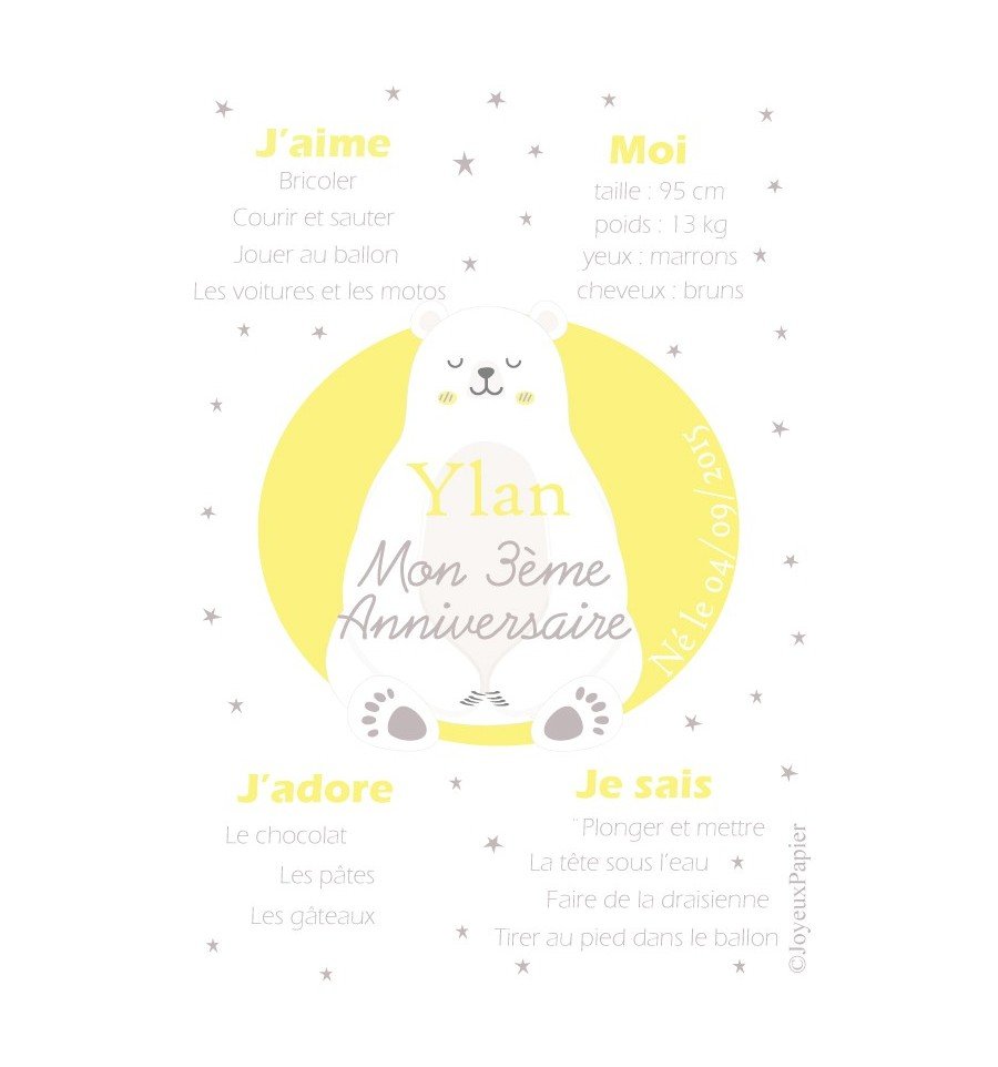 Affiche anniversaire personnalisée