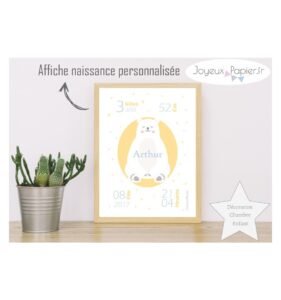 Affiche naissance garçon