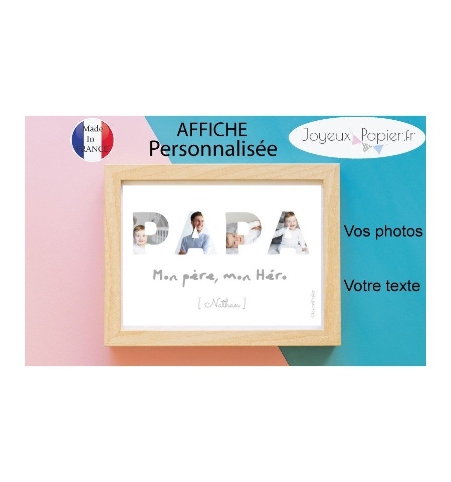 Affiche personnalisée pèle mèle photo PAPA