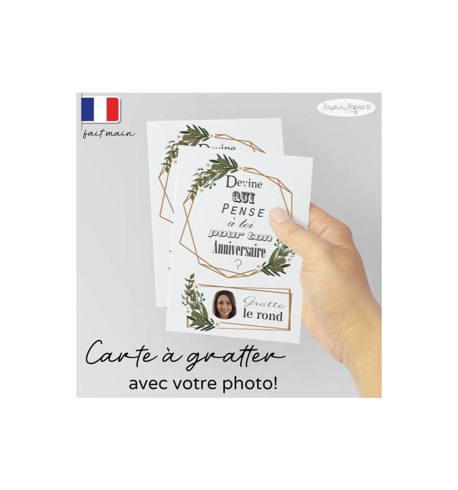 Carte à gratter joyeux anniversaire photo à gratter