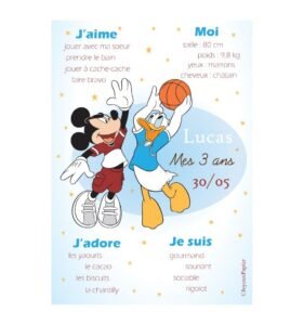 Affiche anniversaire garçon mickey donald