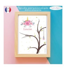 Affiche arbre à empreinte licorne