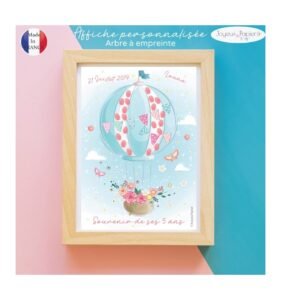 Affiche arbre à empreinte montgolfière
