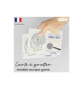 Carte invitation escape game date à gratter