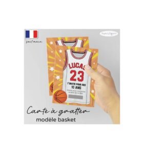 Carte à gratter invitation anniversaire basket