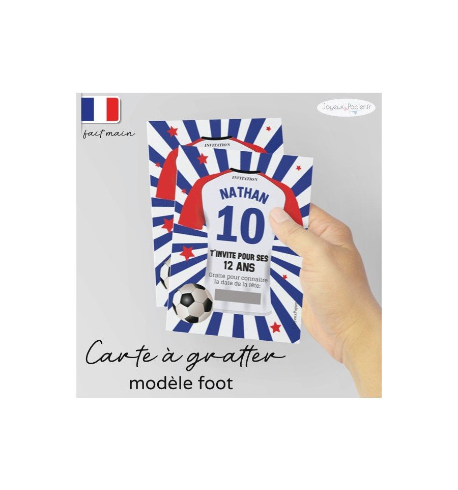 Carte à gratter invitation foot anniversaire