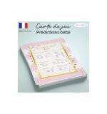 Carte prédictions bébé rose doux pop