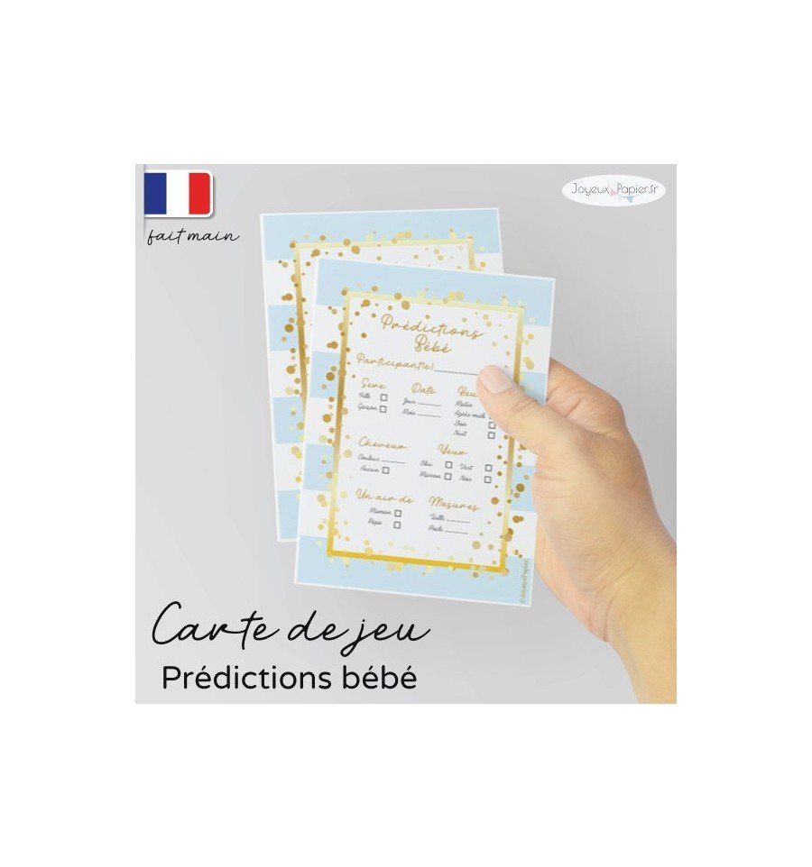 Carte prédictions bébé bleu doux pop