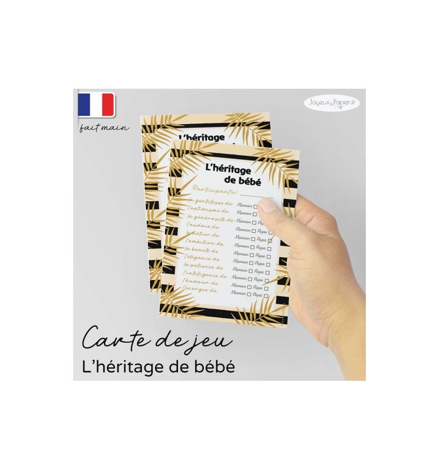 Carte l&rsquo;héritage de bébé pêche black