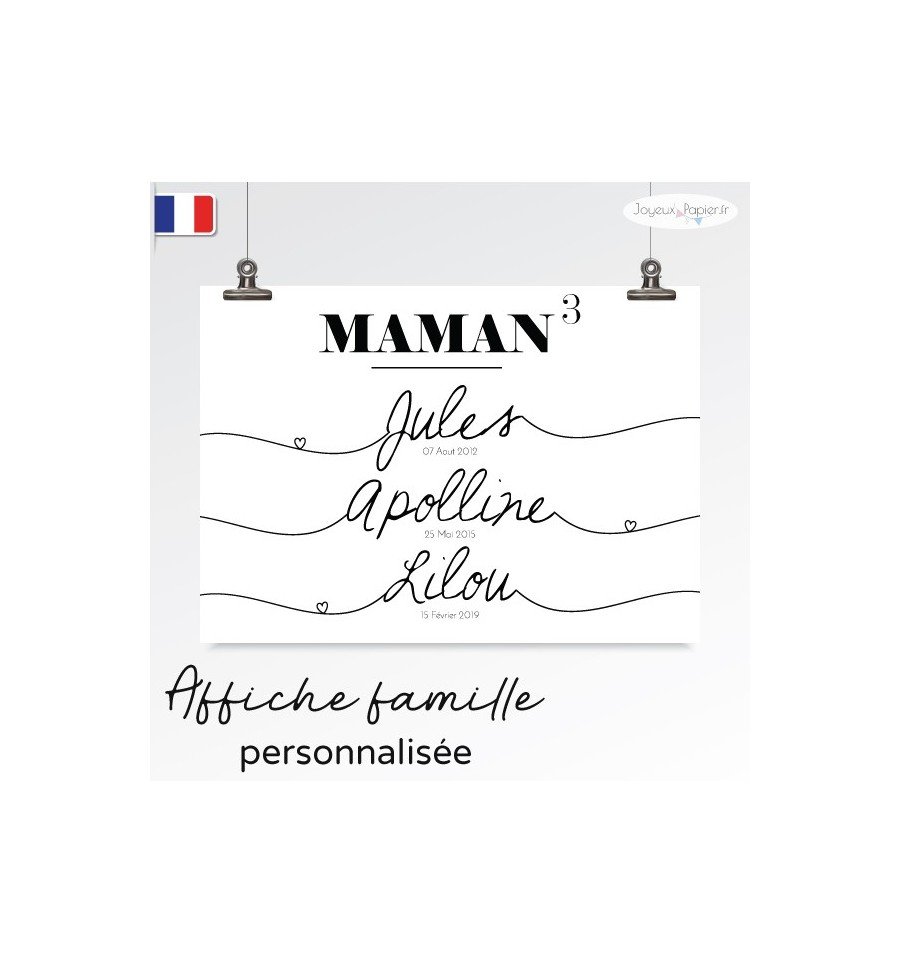 Affiche famille minimaliste MAMAN