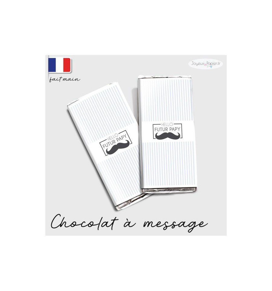 Etui tablette chocolat annonce grossesse moustache