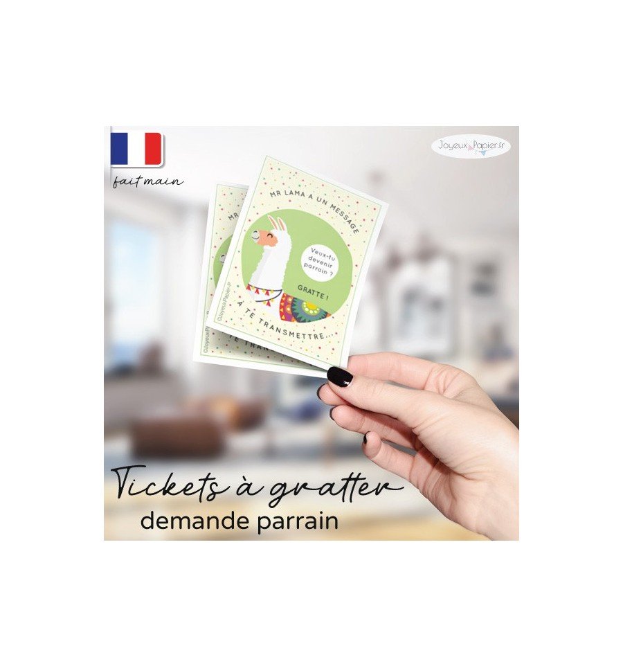 Ticket Carte à gratter demande parrain modèle lama