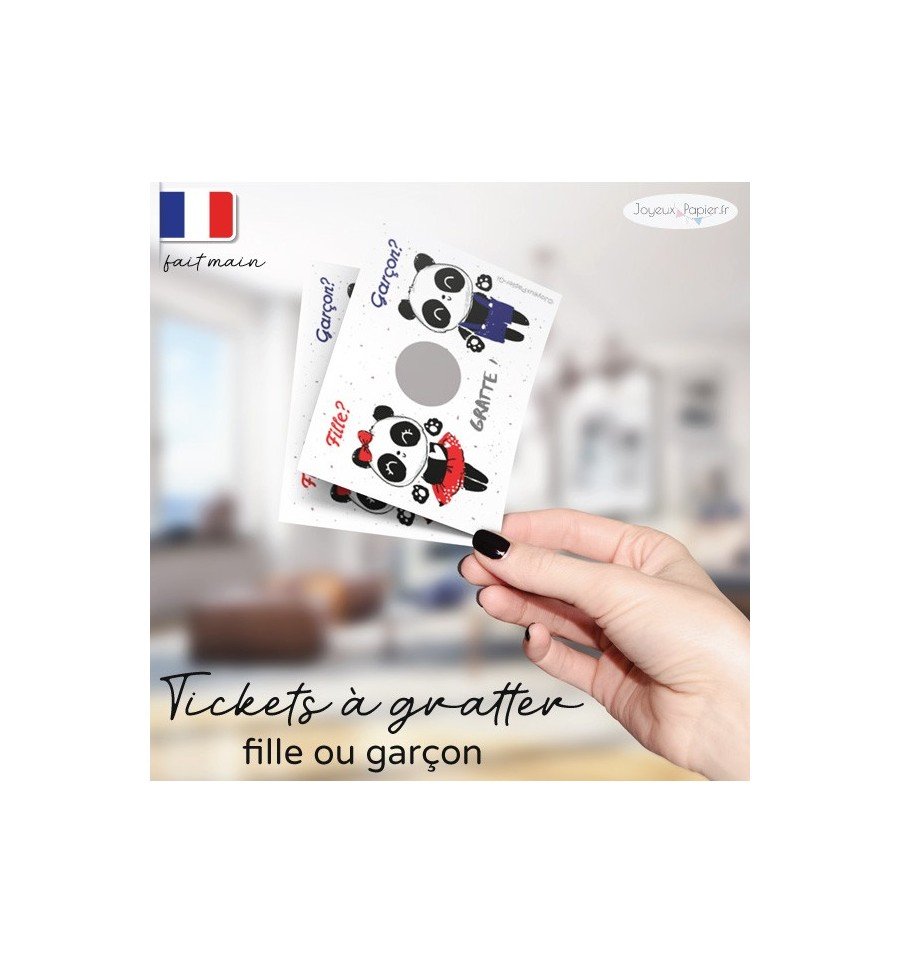 Ticket carte à gratter fille ou garçon annonce sexe bébé