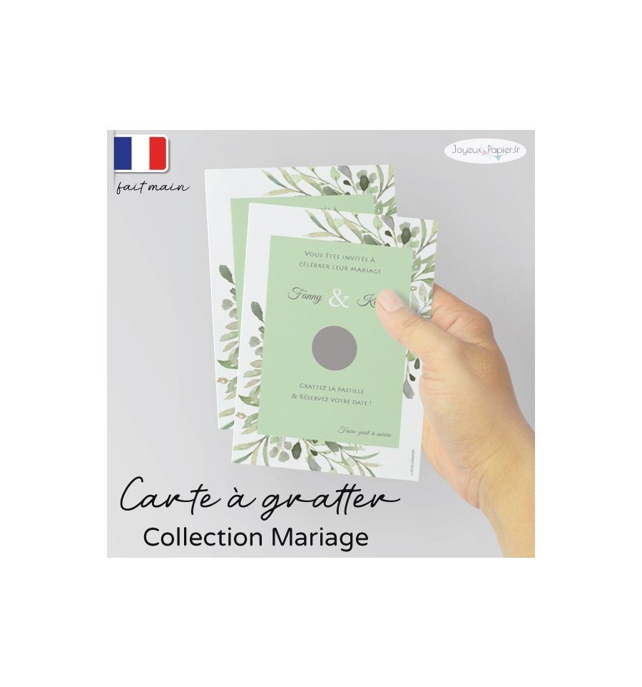 Carte à gratter Save the date mariage 04