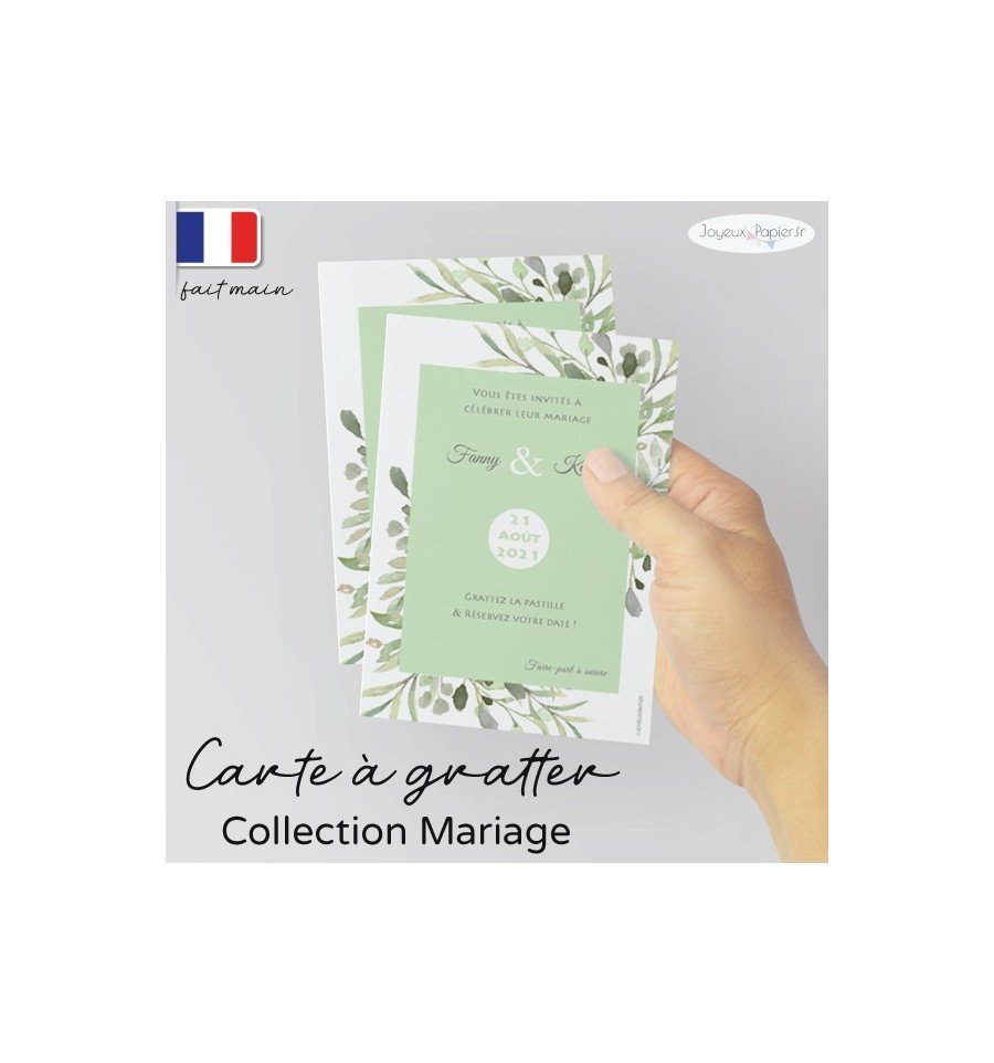 Carte à gratter Save the date mariage 04