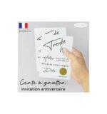 Carte invitation anniversaire à gratter minimaliste