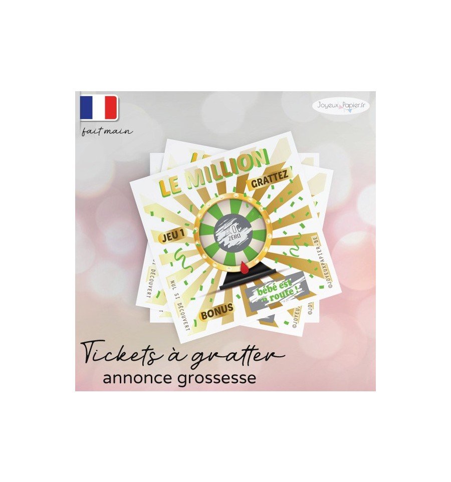 carte a gratter annonce grossesse bébé est en route jeu le millard