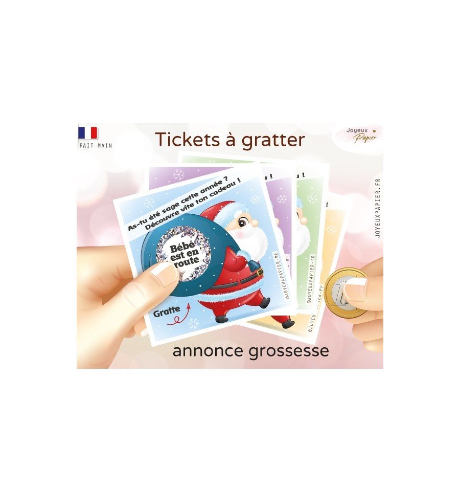Ticket à gratter annonce grossesse  père Noël