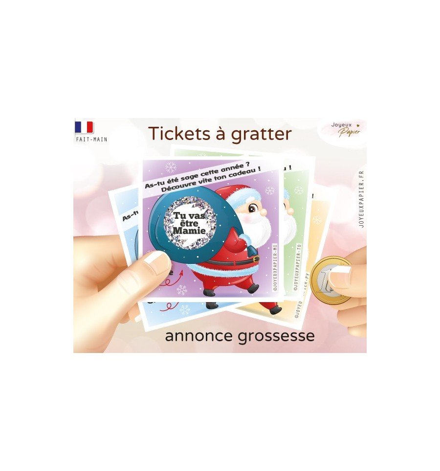 Ticket à gratter annonce grossesse  père Noël
