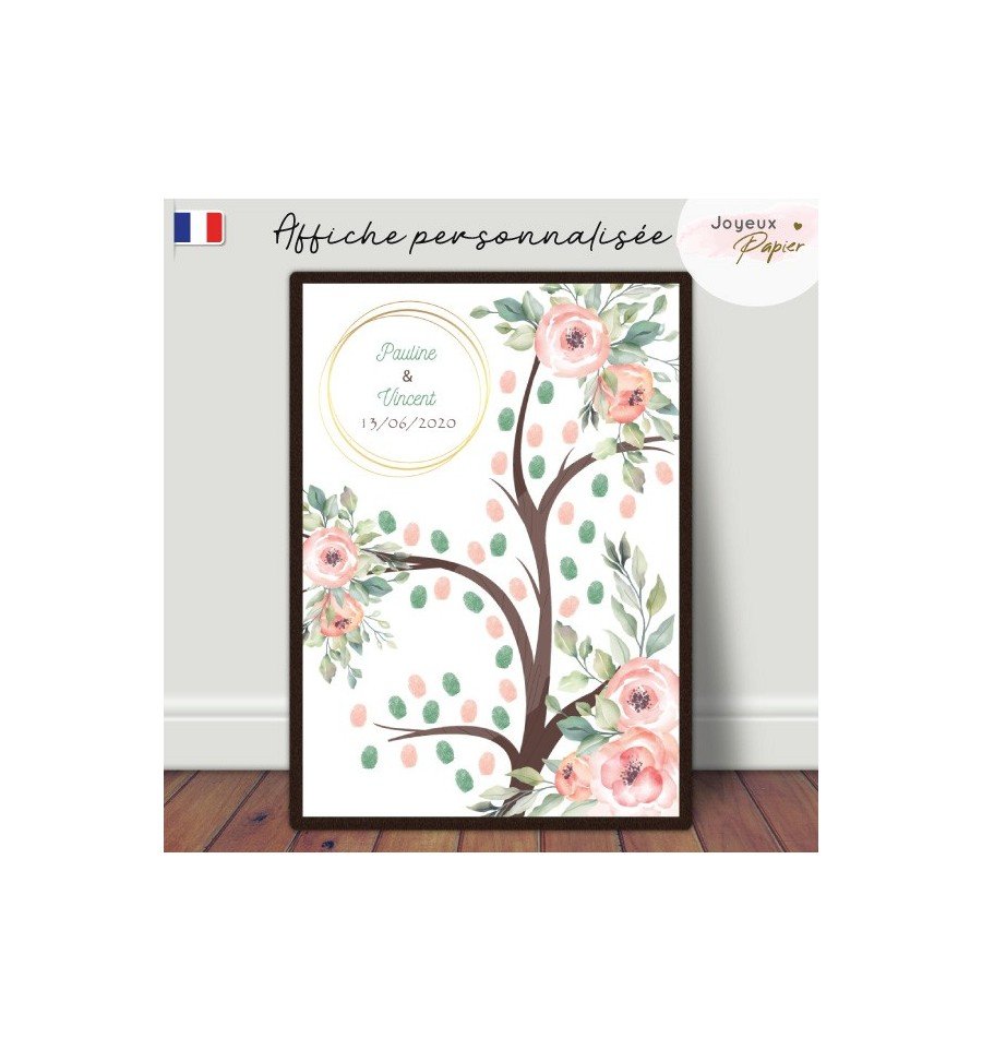Affiche arbre à empreinte mariage