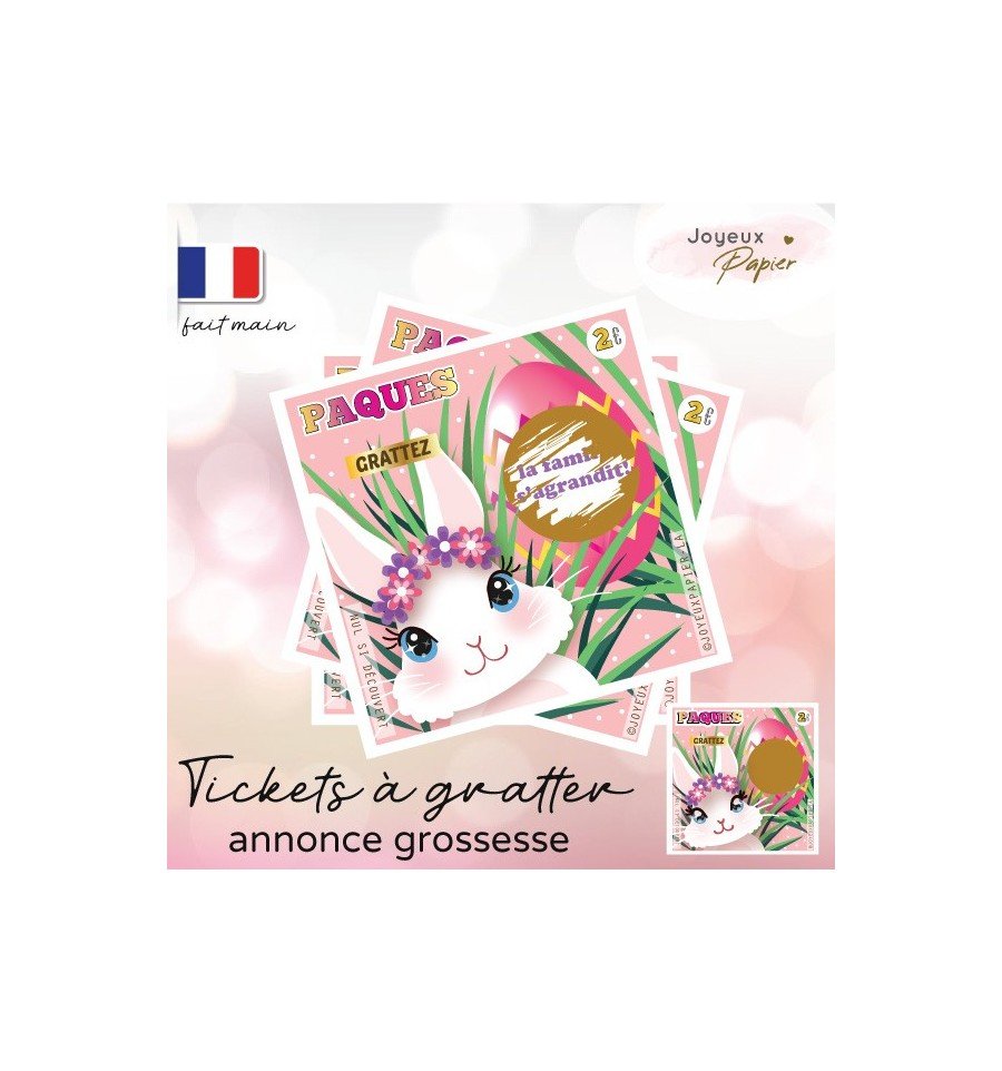 jeu à gratter Pâques la famille s&rsquo;agrandit ou personnalisé