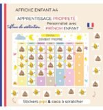 Apprentissage propreté Affiche enfant Je deviens propre