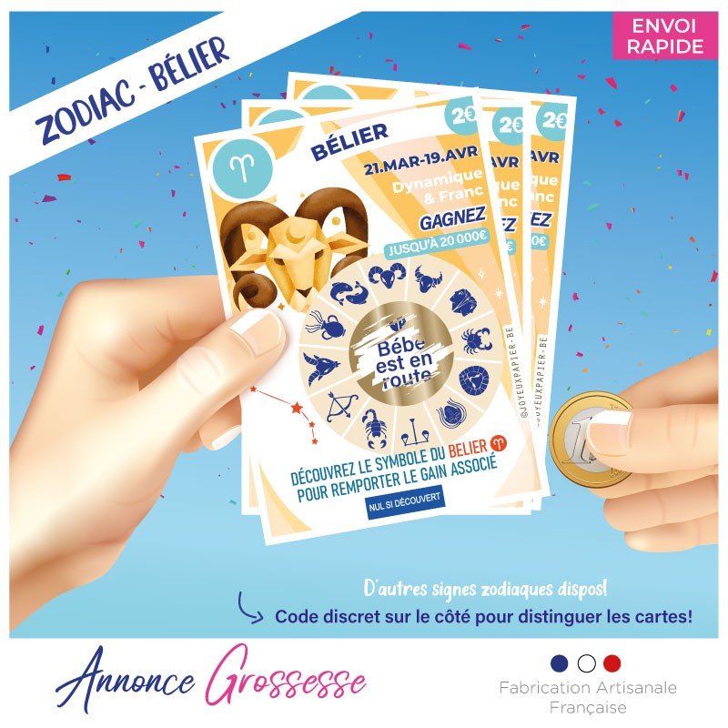 Carte à gratter annonce grossesse originale astrologie – Image 3
